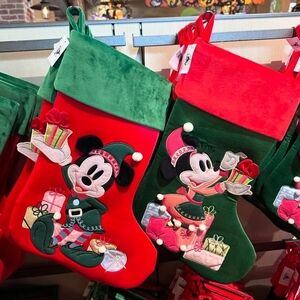 DisneyParks Mickey And Minnie Christmas Holiday Stockings New With Tag